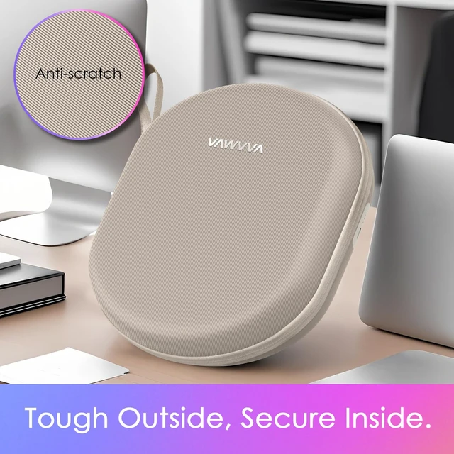 Alt view image 3 of 7 - Charging Case for AirPods Max 1 & 2 - Travel Headphone Charger with Magnetic Connectors, Auto Sleep Mode, 5000mAh Battery (Taupe)