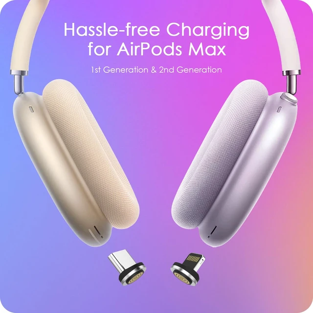 Alt view image 5 of 7 - Charging Case for AirPods Max 1 & 2 - Travel Headphone Charger with Magnetic Connectors, Auto Sleep Mode, 5000mAh Battery (Taupe)