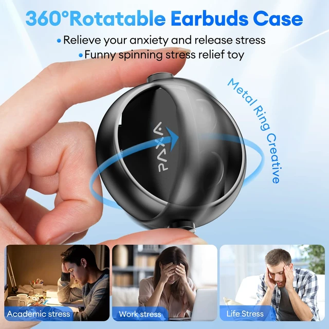 Alt view image 7 of 7 - 2 in 1 Clip on Open Ear Headphones Wireless Earbuds, 0 Delay Bluetooth 6.0, Ultra-long 140H Play, Auto L-R Recognition Touch Control, Hybrid Noise Reduction for Work Fitness Daily Use, Ctbuds Black