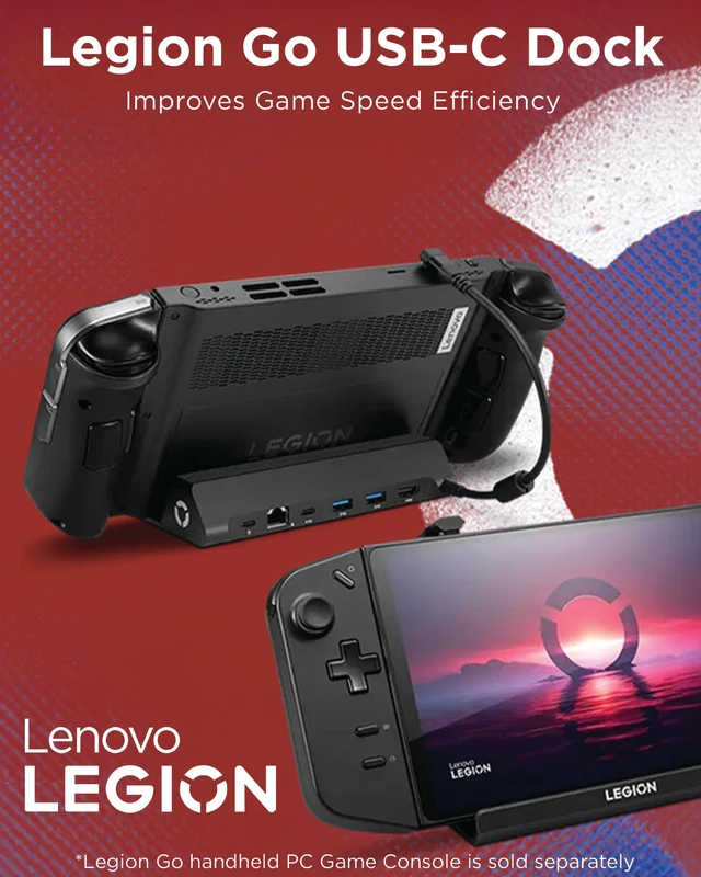 Alt view image 3 of 7 - Legion Go USB-C Hub Dock for Legion Go 6-in-1 Dock, Port Expansion, Charging, Video, Ethernet Support