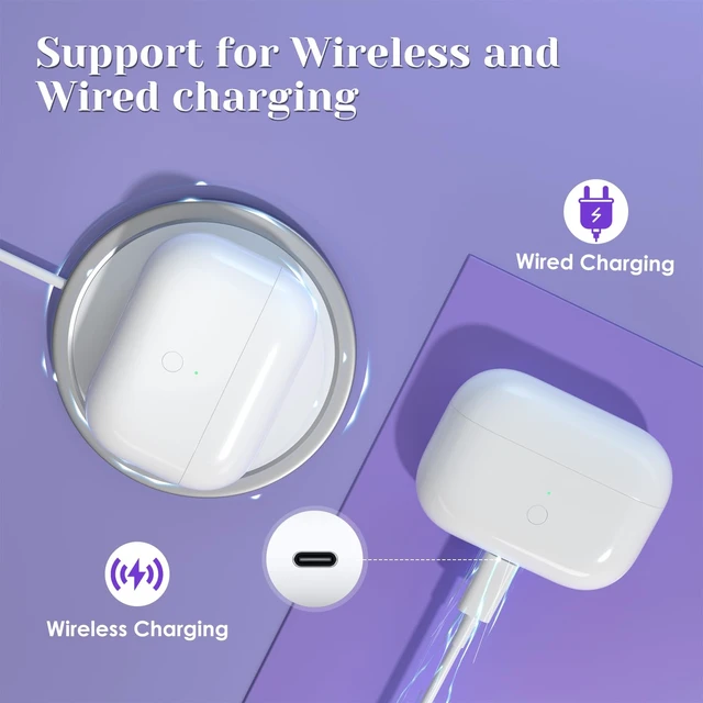Alt view image 4 of 6 - Compatible for AirPods Pro 1st 2nd Gen Wireless Charging Case, Type C Charging Port Charging Case for AirPod Pro 2 Charging Case with Bluetooth Pairing Sync Button
