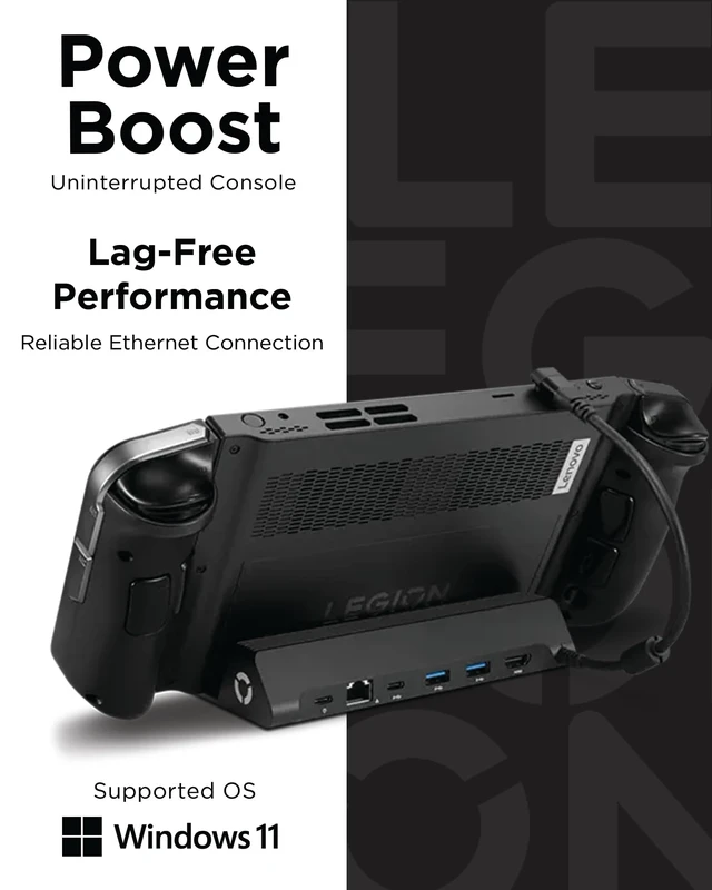 Alt view image 6 of 7 - Legion Go USB-C Hub Dock for Legion Go 6-in-1 Dock, Port Expansion, Charging, Video, Ethernet Support