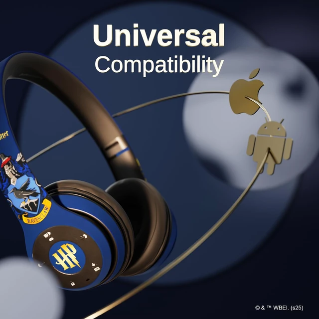 Alt view image 4 of 7 - Harry Potter Ravenclaw Bluetooth Headphones with Built in Mic Officially Licensed Wireless Headphones, Foldable Headset Harry Potter Gifts for Women, Men, Teens, Kids & All Fans of Ravenclaw