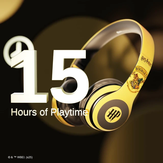 Alt view image 2 of 7 - Harry Potter Hufflepuff Bluetooth Headphones with Built in Mic Officially Licensed Wireless Headphones, Foldable Headset Harry Potter Gifts for Women, Men, Teens, Kids & All Fans of Hufflepuff