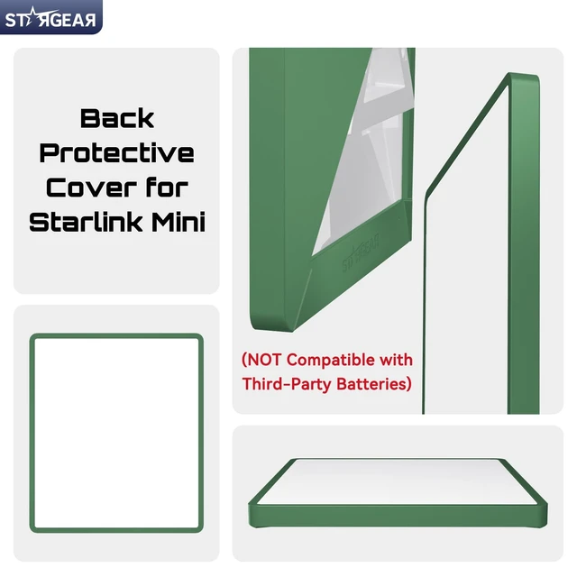 Alt view image 2 of 7 - for Starlink Mini Case, Mini Protective Cover Liquid Silicone Case Starlink Mini Satellite Dish Accessories, Portable Protective Cover Shell for Starlink with Black Sticker, Green