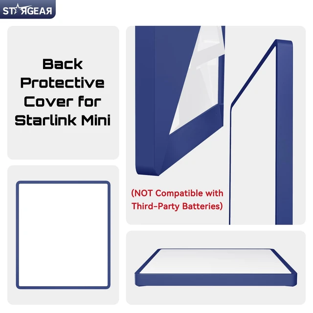 Alt view image 2 of 7 - for Starlink Mini Case, Mini Protective Cover Liquid Silicone Case Starlink Mini Satellite Dish Accessories, Portable Protective Cover Shell for Starlink with Black Sticker, Navy Blue
