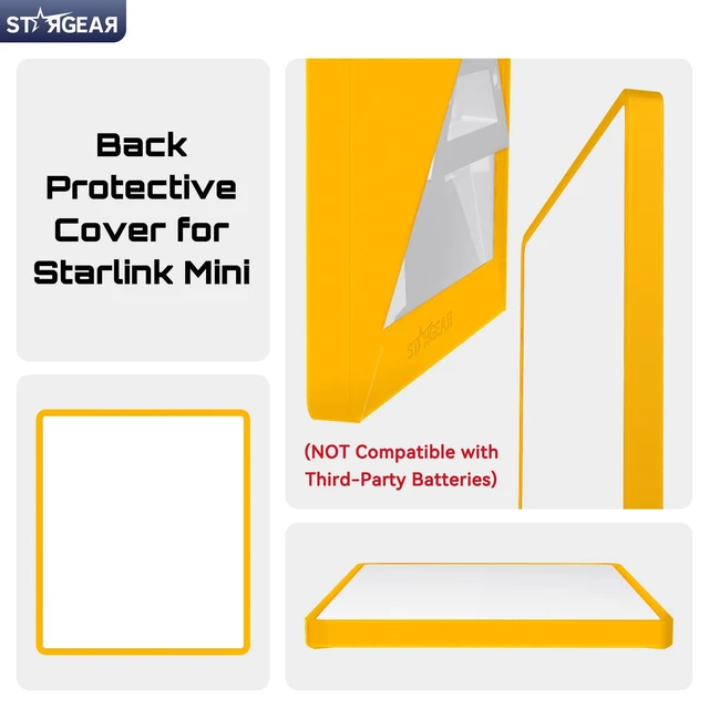Alt view image 2 of 7 - for Starlink Mini Case, Starlink Mini Shockproof Protective Cover Liquid Silicone Case for Starlink Satellite Dish, Portable Protective Cover with Black Sticker, Safety Yellow