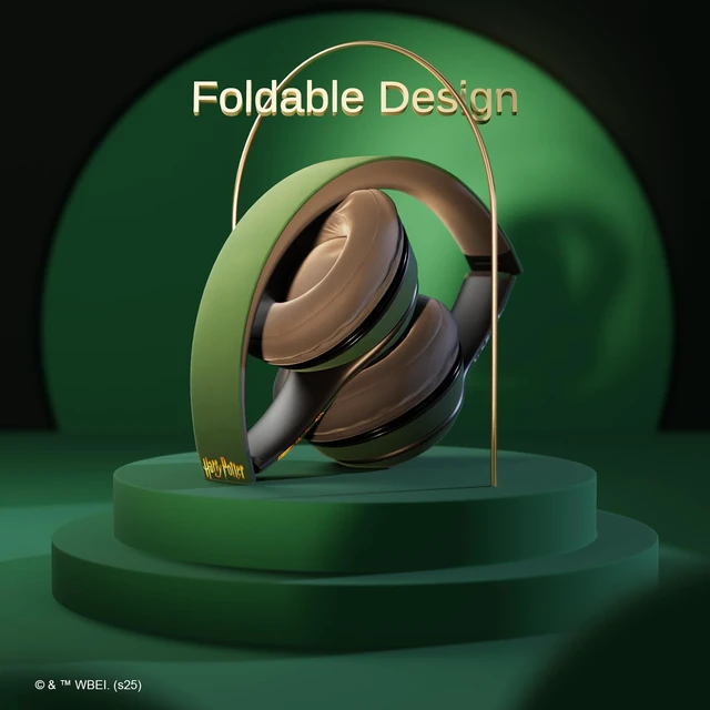 Alt view image 6 of 7 - Harry Potter Slytherin Bluetooth Headphones with Built in Mic Officially Licensed Wireless Headphones, Foldable Headset Harry Potter Gifts for Women, Men, Teens, Kids & All Fans of Slytherin