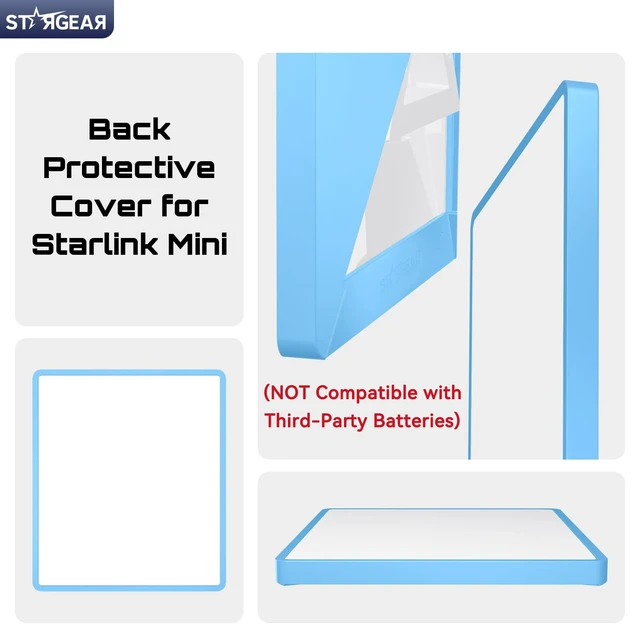 Alt view image 2 of 7 - for Starlink Mini Case, Mini Protective Cover Liquid Silicone Case Starlink Mini Satellite Dish Accessories, Portable Protective Cover Shell for Starlink with Black Sticker, Sky Blue