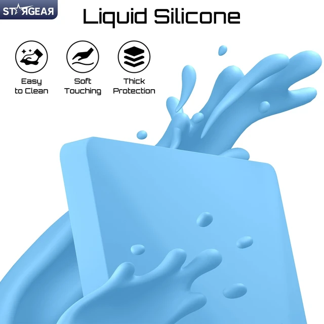 Alt view image 4 of 7 - for Starlink Mini Case, Mini Protective Cover Liquid Silicone Case Starlink Mini Satellite Dish Accessories, Portable Protective Cover Shell for Starlink with Black Sticker, Sky Blue