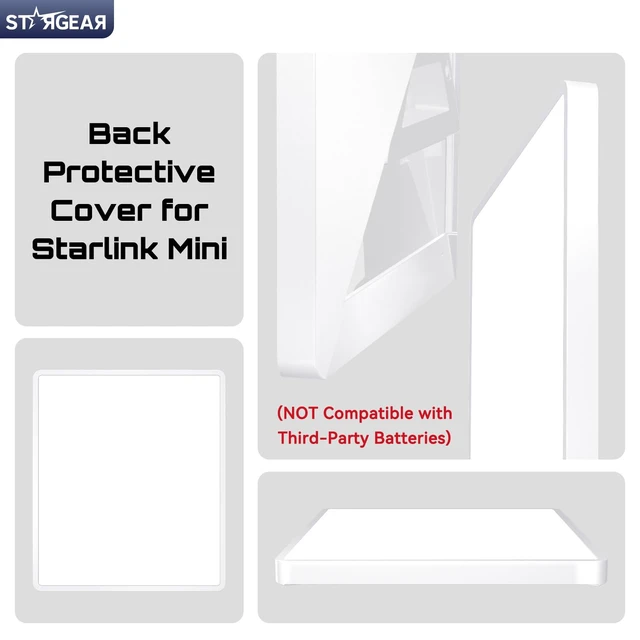 Alt view image 2 of 7 - for Starlink Mini Case, Mini Protective Cover Liquid Silicone Case Starlink Mini Satellite Dish Accessories, Portable Protective Cover Shell for Starlink with Black Sticker, White