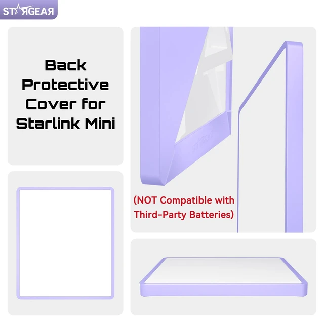 Alt view image 2 of 7 - for Starlink Mini Case, Mini Protective Cover Liquid Silicone Case Starlink Mini Satellite Dish Accessories, Portable Protective Cover Shell for Starlink with Black Sticker, Purple