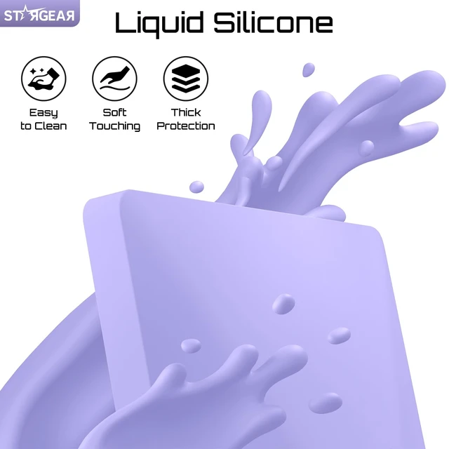 Alt view image 4 of 7 - for Starlink Mini Case, Mini Protective Cover Liquid Silicone Case Starlink Mini Satellite Dish Accessories, Portable Protective Cover Shell for Starlink with Black Sticker, Purple