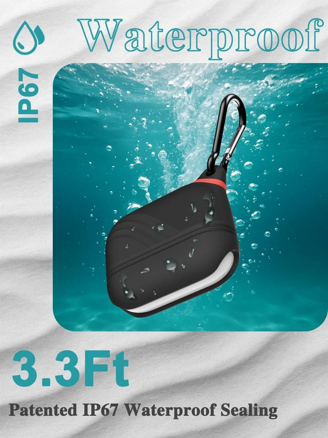 Alt view image 5 of 6 - for AirPods Pro 3 Case Silicone - Waterproof, Shockproof, Drop Protection Textured Design, Wireless Charging Supported, One-Piece Folding Design with Carabiner for Apple AirPods Pro 3rd Gen - Black