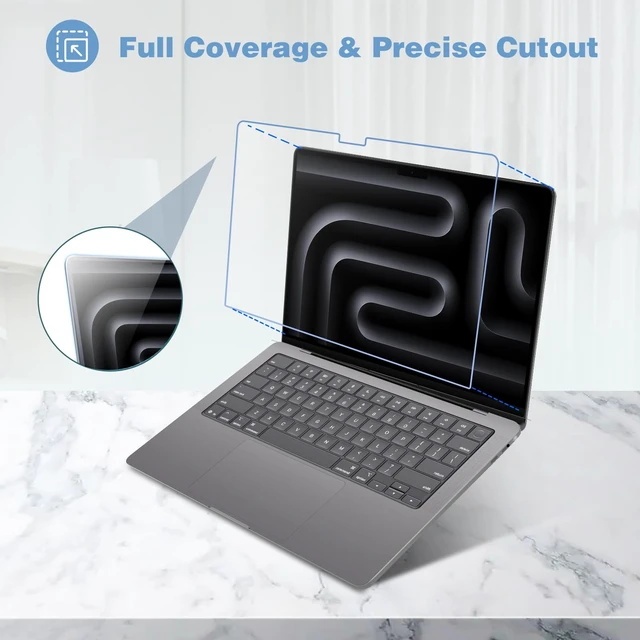 Alt view image 3 of 7 - 2 Pack Screen Protector for 16" MacBook Pro 2026-2021 9H HD Clear Tempered Glass Anti-Scratch Bubble-Free Film Guard Screen Protector for MacBook Pro 16 Inch 2026-2021 M5-M1