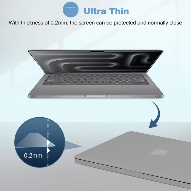 Alt view image 5 of 7 - 2 Pack Screen Protector for 16" MacBook Pro 2026-2021 9H HD Clear Tempered Glass Anti-Scratch Bubble-Free Film Guard Screen Protector for MacBook Pro 16 Inch 2026-2021 M5-M1