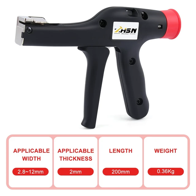 Alt view image 2 of 7 - Cable Tie Tool: Fasten and Cut Cables with Ease - Fits 2.8mm~12mm Nylon Ties