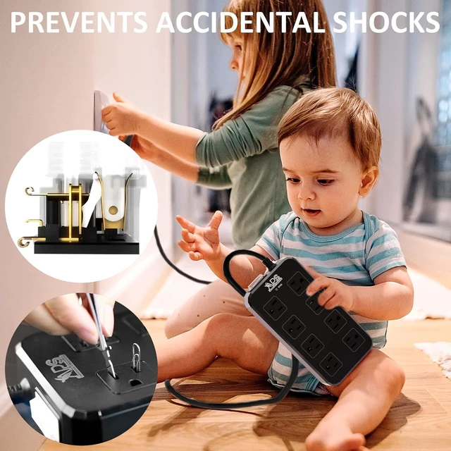 Alt view image 5 of 6 - Outdoor Power Strip Weatherproof Waterproof 8 Outlet 3 USB 6FT Outdoor Extension Cord with Multiple Outlets, Wall Mountable Outlet Extender Heavy Duty 13A for Patio Garden RV Christmas