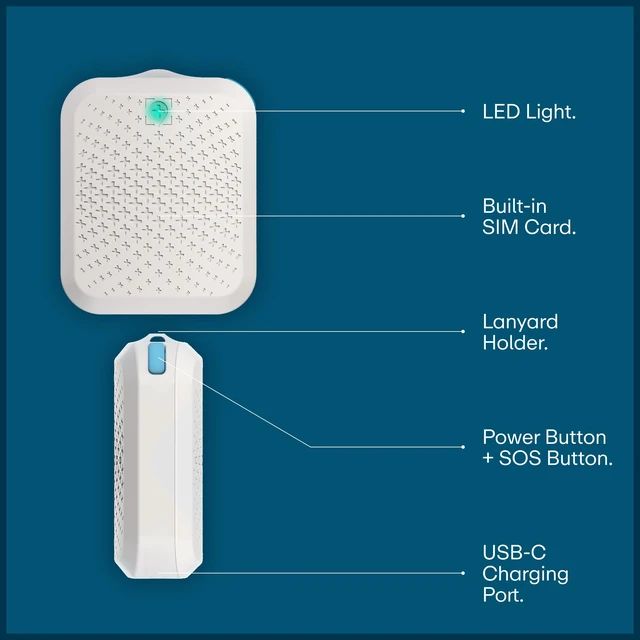 Alt view image 2 of 7 - Safe Family GPS Tracker - Kids & Seniors, 6-Month Plan Included Screen-free GPS tracker with accurate tracking, SOS alerts, Safe Zones & 30-day battery. Subscription + case included