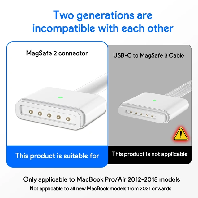 Alt view image 2 of 7 - 85W Mac Book Pro Charger,Charger Adapter with Fast Charging,Replacement AC 2T-Tip Connector Power Adapter,Laptop Charger Compatible with MacBook pro & Air 13 inch-15 inch Retina After Mid 2012