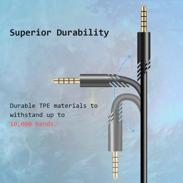 Alt view image 5 of 7 - 2M Inline Mute(Slide) TPE Cord for Astro A40 Headsets Inline Mute Function(Slide Button)Audio Cable, 2 Meter Long, TPE, Compatible with Astro A40 Headsets