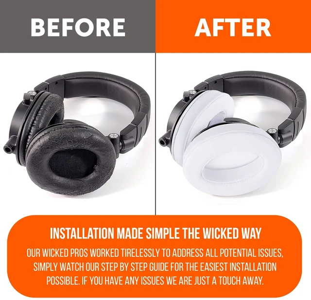 Alt view image 4 of 7 - PadZ Universal - Earpads for ATH M50X / SteelSeries Arctis/HyperX Made by Wicked Cushions Extra Thick Also fits Logitech G Pro X & 50+ Additional Models White