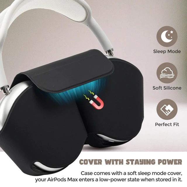 Alt view image 2 of 7 - AirPods Max & AirPods Max 2 Travel Case with Sleep Mode Cover Shockproof EVA Shell with Soft Lining, Mesh Pocket, Hand Strap & Carabiner for Travel - Black