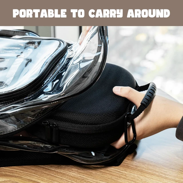 Alt view image 6 of 7 - AirPods Max & AirPods Max 2 Travel Case with Sleep Mode Cover Shockproof EVA Shell with Soft Lining, Mesh Pocket, Hand Strap & Carabiner for Travel - Black