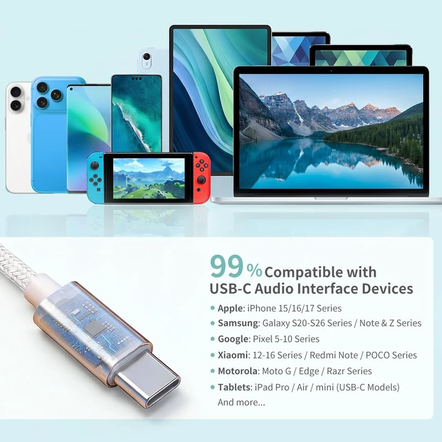 Alt view image 6 of 7 - USB-C Air Tube Headphones EMF Free Anti Radiation Wired Earbuds with Noise Reduction Mic & Volume Control Zero EMF for Pregnancy, Kids Open Ear Comfort for iPhone 15,16,17, Android, Laptop