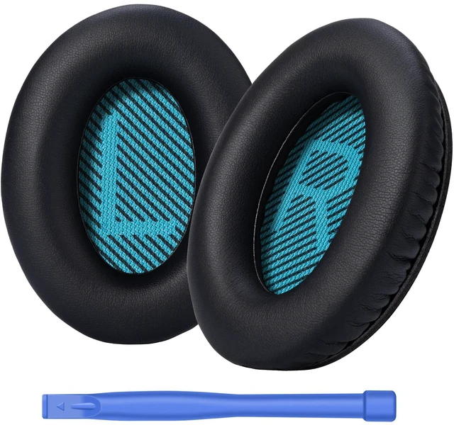 Main image of Headphones Replacement Ear Pads for Bose QuietComfort 35 QC35 & QC35 II Premium Memory Foam, Soft Protein Leather, Enhanced Noise Isolation, Easy Install, Comfortable & Durable (Blue)