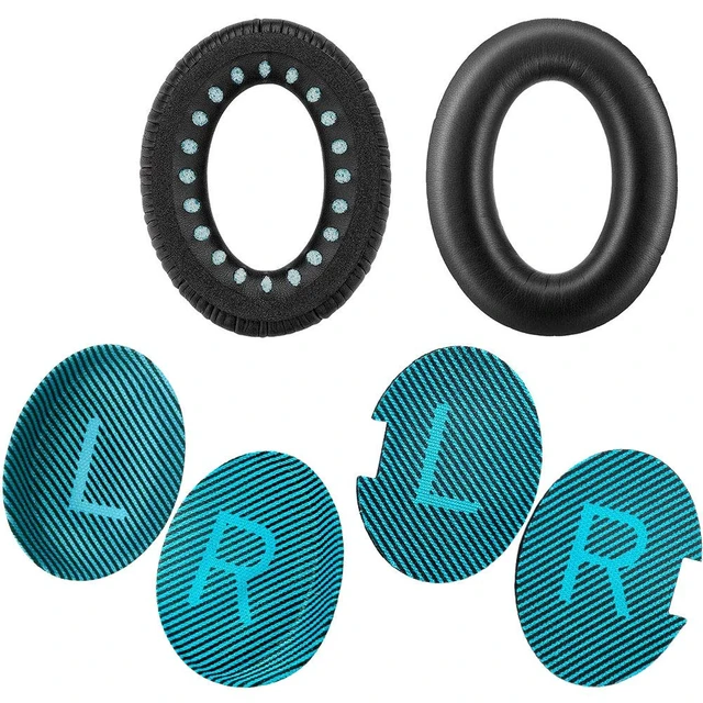 Alt view image 6 of 7 - Headphones Replacement Ear Pads for Bose QuietComfort 35 QC35 & QC35 II Premium Memory Foam, Soft Protein Leather, Enhanced Noise Isolation, Easy Install, Comfortable & Durable (Blue)