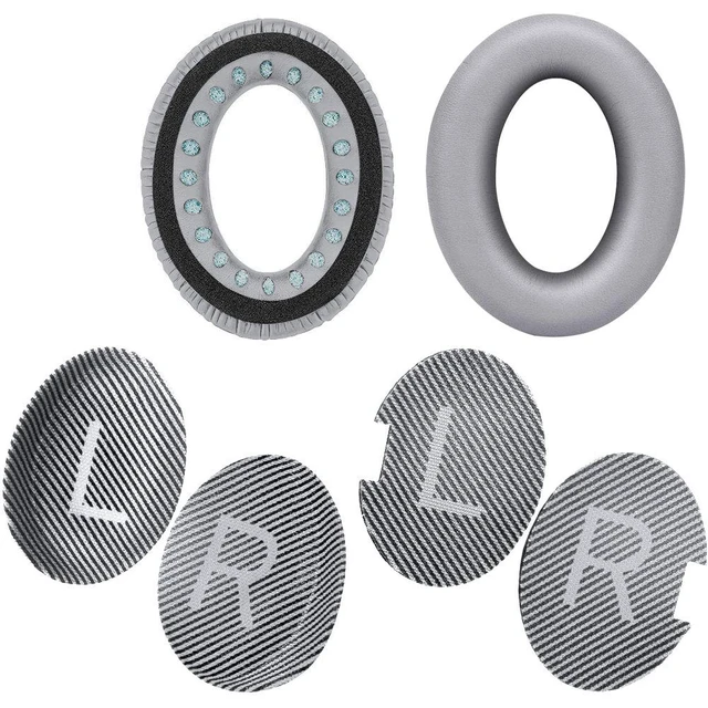 Alt view image 6 of 7 - Headphones Replacement Ear Pads for Bose QuietComfort 35 QC35 & QC35 II Premium Memory Foam, Soft Protein Leather, Enhanced Noise Isolation, Easy Install, Comfortable & Durable (Silver)