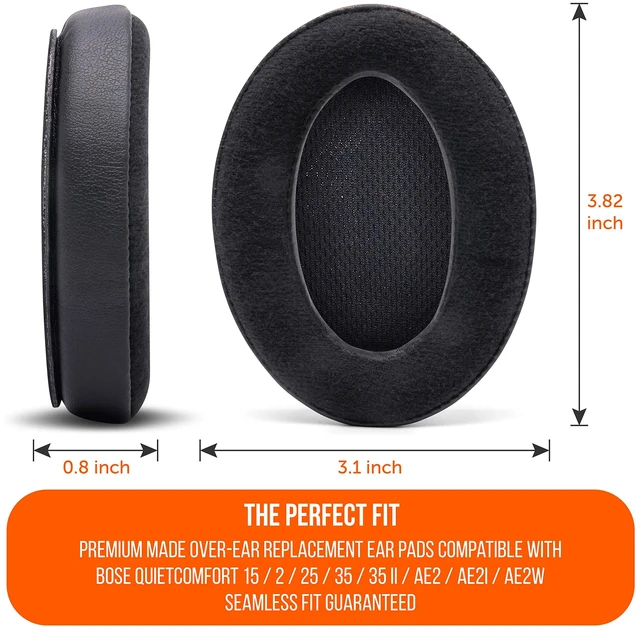 Alt view image 5 of 7 - PadZ QC15 - Replacement Ear Pads for Bose QuietComfort 15 Made by Wicked Cushions Also fits QC25, QC2, AE2, AE2i & AE2W. Supreme Comfort, Extra Durable Velour