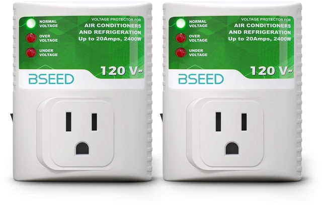 Main image of Surge Protector, Surge Protector Outlet for Refrigerator, Wall Power Voltage Protector Plug in for TV, Computer, Washing Machine, Freezer and Home Appliances, 120VAC, 20Amp, 2400Watts, 2 Pack