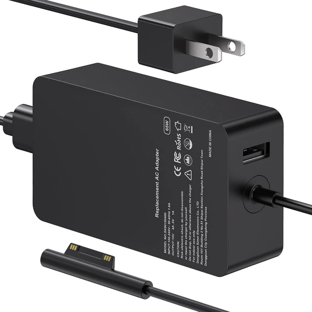 Main image of 65W Surface Pro Charger for Microsoft Surface Pro 7/6/4/3/8/9/11/5 8.8ft Cord, 65W Surface Laptop Charger for Microsoft Surface Laptop 5/4/3, Surface Go 3/2 and Surface Pro Models
