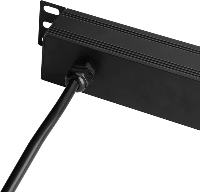 Alt view image 2 of 7 - Power Strip Surge Protector Rack-Mount PDU, 8 Right Angle Outlets Wide-Spaced, Mountable Power Strip Heavy Duty for Server Racks, Commercial, 300J (Black 10FT)