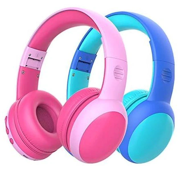 Main image of Kids Bluetooth Headphones, Portable Wireless Headset for Kids, Bluetooth 5.3, Over-Ear Toddler Headphones with Microphone, 85dB Volume Limited, 40 Hours Playtime (Pink+Blue)