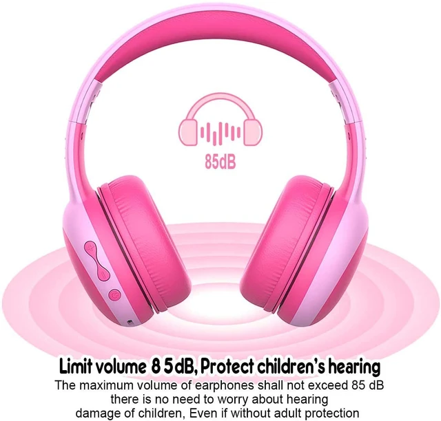 Alt view image 4 of 7 - Kids Bluetooth Headphones, Portable Wireless Headset for Kids, Bluetooth 5.3, Over-Ear Toddler Headphones with Microphone, 85dB Volume Limited, 40 Hours Playtime (Pink+Blue)