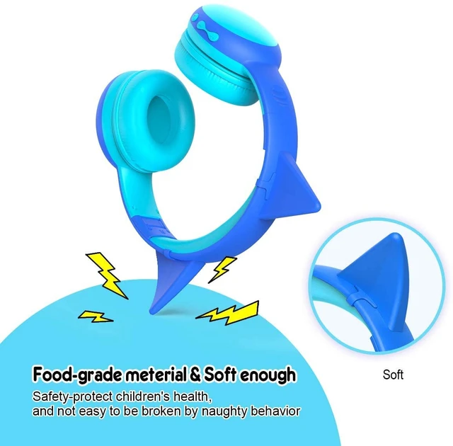 Alt view image 7 of 7 - Kids Bluetooth Headphones, Portable Wireless Headset for Kids, Bluetooth 5.3, Over-Ear Toddler Headphones with Microphone, 85dB Volume Limited, 40 Hours Playtime (Pink+Blue)