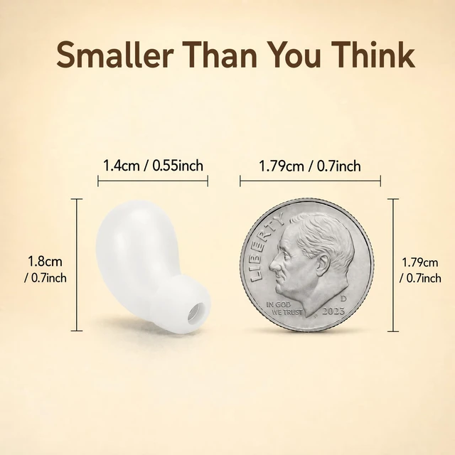 Alt view image 2 of 7 - Mini Invisible Bluetooth Earbuds, Wireless for Small Ears (White) SK26 tiny hidden ear buds with premium sound quality, one-step auto pairing, lightweight low-profile fit for all-day wear