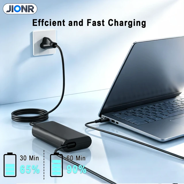 Alt view image 4 of 7 - 65W USB-C Laptop Charger Compatible with Dell Latitude 5520 5420 5540 7420 AC Power Adapter for XPS 13 9305 9310 9320, Inspiron 14 7400 7620 2-in-1, Chromebook 3100, P/N: LA65NM170 HA65NM170 DA65NM170