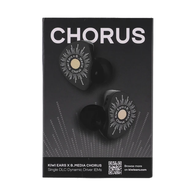 Alt view image 2 of 7 - Kiwi Ears x B_Media: Chorus Dynamic Driver in Ear Monitor IEMs with Powerful and Engaging Tuning, CNC Metal Faceplate, 2Pin Cable for Audiophiles Musicians, Black, Type-C with Mic
