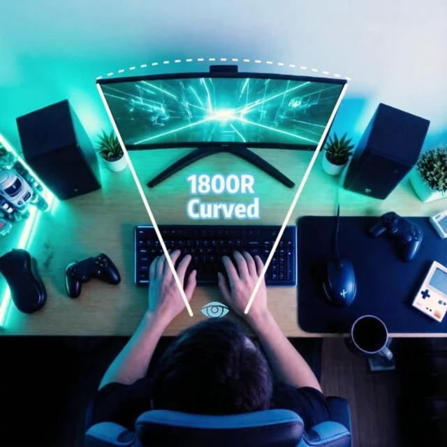 Alt view image 5 of 7 - 27 Inch Curved 280Hz Gaming Monitor, 1800R Curved Computer Gaming Monitor FHD 1080P, 4000:1, 120% sRGB, 1Ms GTG FreeSync HDR Low Blue Light HDMI DP VESA Support 100x100mm(No Speakers)