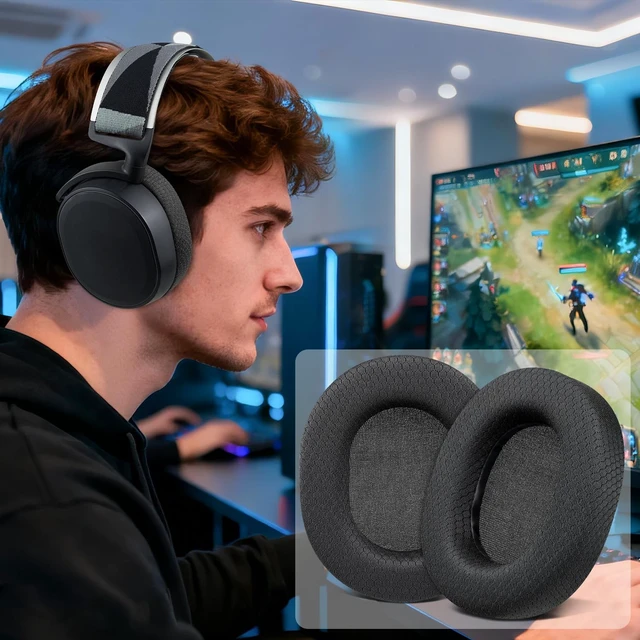 Alt view image 5 of 7 - Earpads for SteelSeries Arctis 7/9/5/3/1 (Not Fit Nova) - Black Also for Arctis 7/7+/7P/7X, Arctis Pro, Arctis 9/9X, Arctis 5/3/1, Arctis Prime - Ear Pads Cushions Replacement