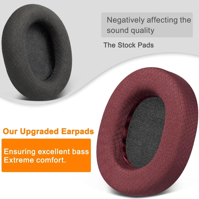Alt view image 7 of 7 - Earpads for SteelSeries Arctis 7/9/5/3/1 (Not Fit Nova) - Burgundy Also for Arctis 7/7+/7P/7X, Arctis Pro, Arctis 9/9X, Arctis 5/3/1, Arctis Prime - Ear Pads Cushions Replacement