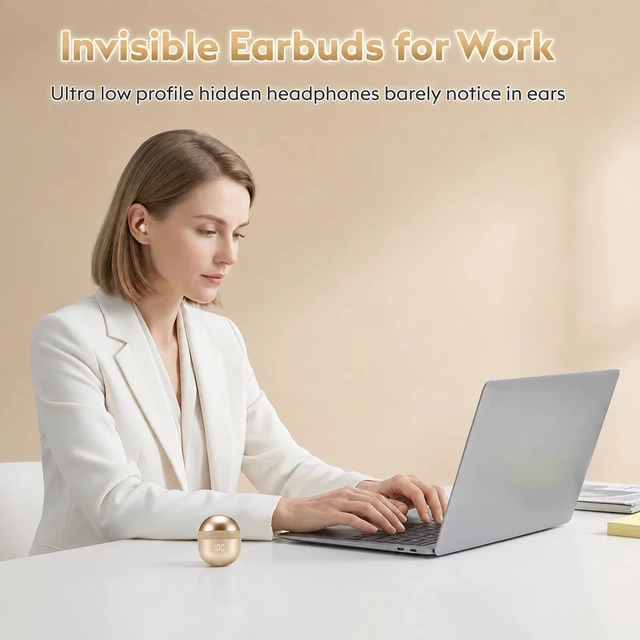 Alt view image 4 of 7 - Invisible Mini Sleep Earbuds Bluetooth 6.0 for Side Sleepers and Small Ears Skin Tone Low Profile Design, Ultra Light 0.08oz, No Low Battery Beeps, Comfortable Sleep Headphones for Bedtime Work Travel