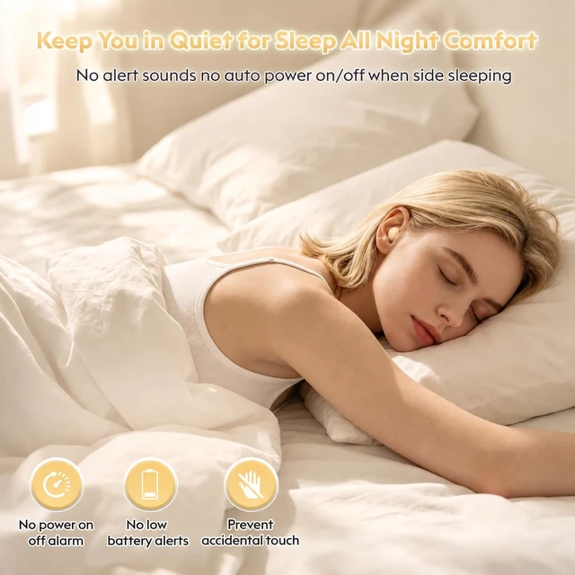 Alt view image 3 of 7 - Invisible Mini Sleep Earbuds Bluetooth 6.0 for Side Sleepers and Small Ears Skin Tone Low Profile Design, Ultra Light 0.08oz, No Low Battery Beeps, Comfortable Sleep Headphones for Bedtime Work Travel