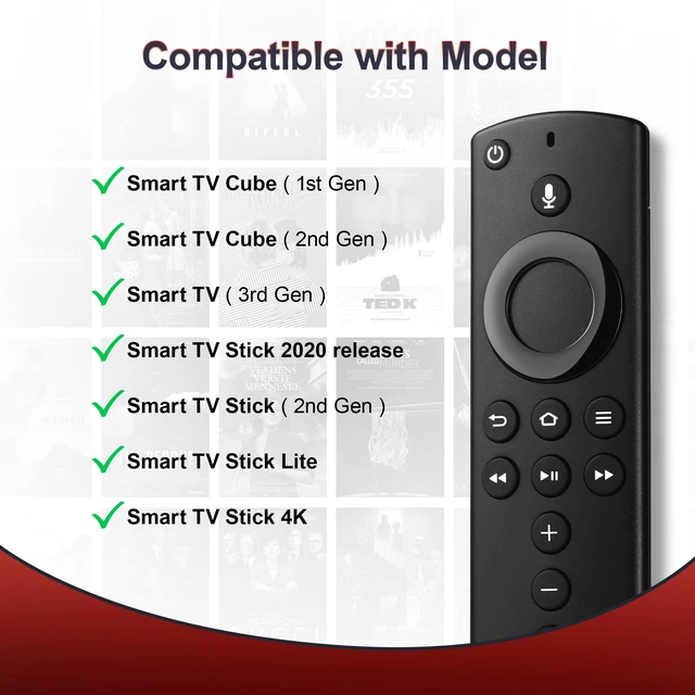 Alt view image 2 of 7 - Voice FireStick Remote Control Fit for FireSeries Smart TVs Cube (1st & 2nd Gen), TV Stick 4K/Lite/Stick (2nd Gen), and Smart TV (3rd Gen), N0t for Insignia-Toshiba-Pioneer Smart TV