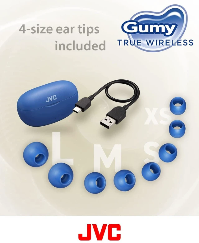 Alt view image 6 of 7 - Gumy True Wireless Earbuds, Bluetooth 5.3, Charging Case, 24-Hour Playback, IPX4 Water Resistant, Comfortable Secure Fit with XS/S/M/L Earpieces, Built-in Mic for Calls, iPhone/Android/PC - HAA7T2