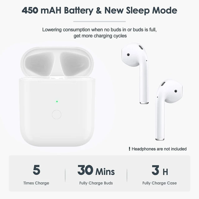 Alt view image 3 of 7 - Wireless Charging Case Compatible with AirPods 1st/2nd Generation with Bluetooth Pairing Button, Replacement Charger Case Only